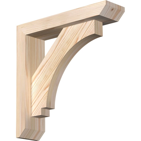 Ekena Millwork Imperial Slat Smooth Bracket w/ Offset Brace, Douglas Fir, 3 1/2"W x 14"D x 14"H BKT0402X14X14IMP06SDF - main